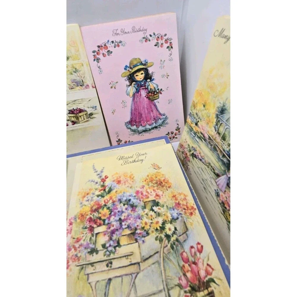 35 Vintage Birthday Cards with Envelopes Made in USA Unused